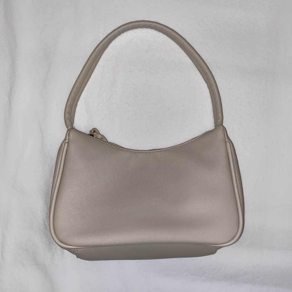 Beige cream mini shoulder purse